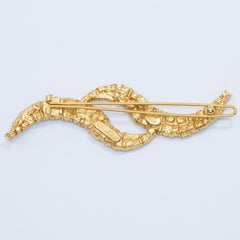 Oscar de la Renta Aquamarine Waves Hair Clip in Gold
