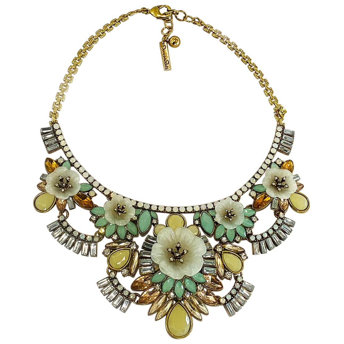 Oscar de la Renta Art Deco Style pastel necklace For Sale