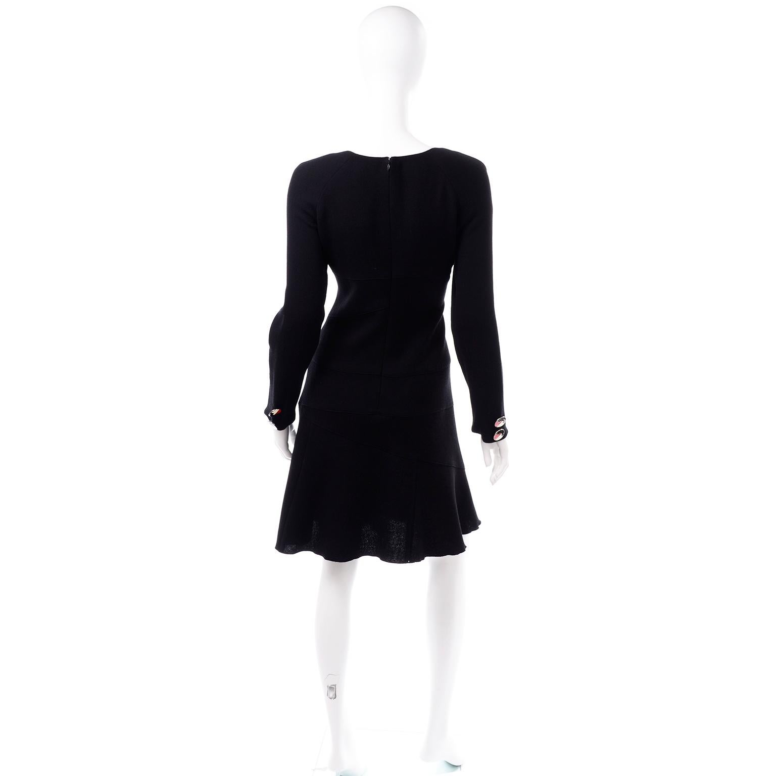 Women's Oscar de la Renta Autumn Winter 2010 Black Wool Asymmetrical Runway Dress For Sale