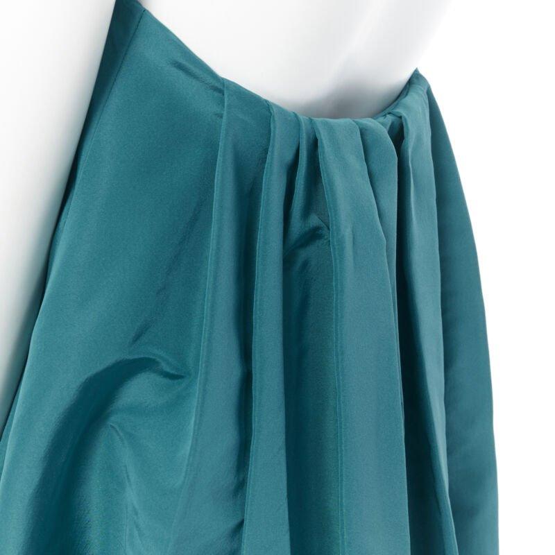 OSCAR DE LA RENTA AW13 100% silk green corset voluminous bubble dress US4 S 6