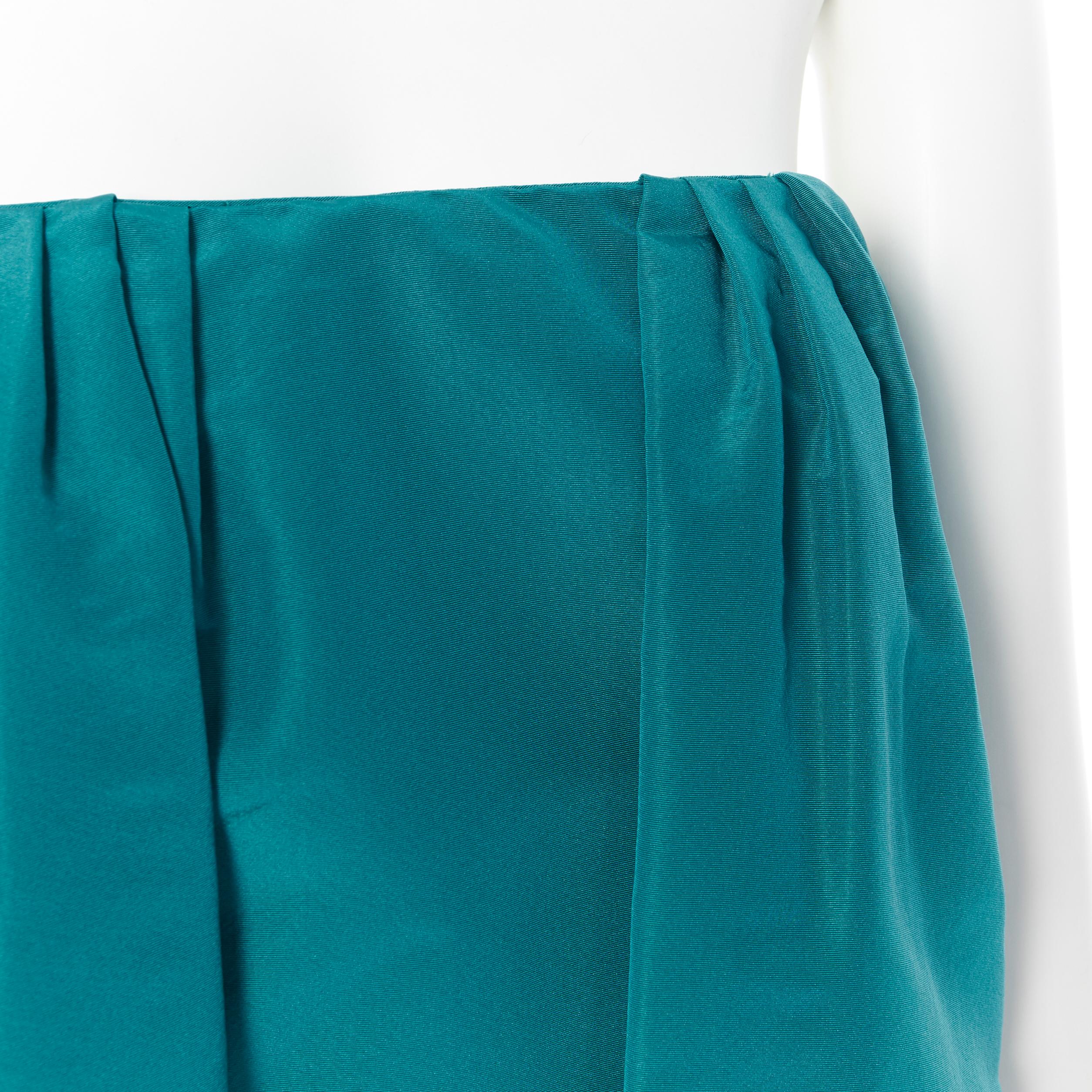 OSCAR DE LA RENTA AW13 100% silk green corset voluminous bubble dress US4 S 1