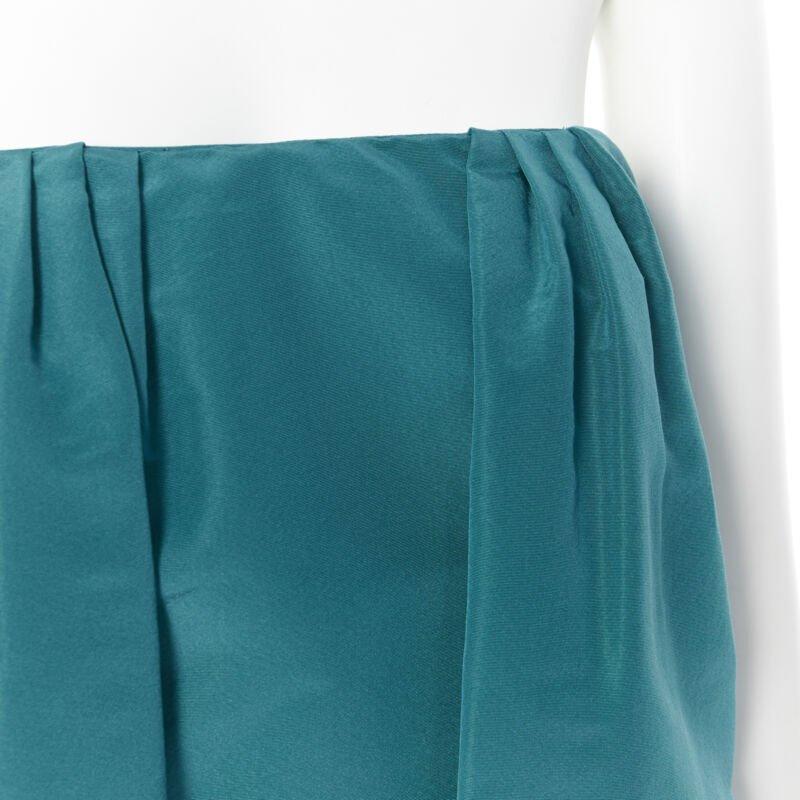 OSCAR DE LA RENTA AW13 100% silk green corset voluminous bubble dress US4 S 4