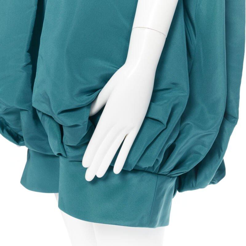 OSCAR DE LA RENTA AW13 100% silk green corset voluminous bubble dress US4 S 5