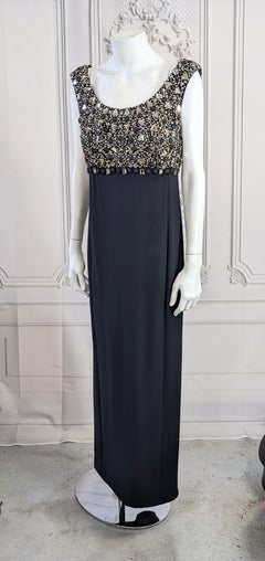 Oscar de la Renta Beaded Silk Column