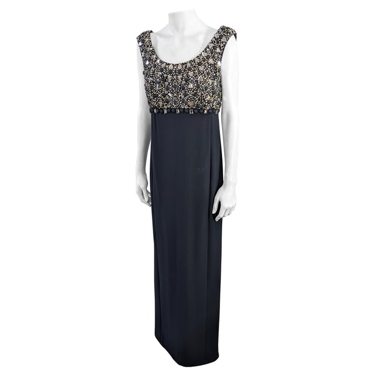 Oscar de la Renta Beaded Silk Column For Sale at 1stDibs