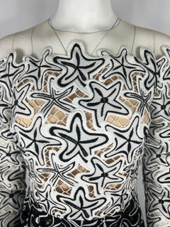 Oscar de la Renta Black and White Mini Dress, Size 6