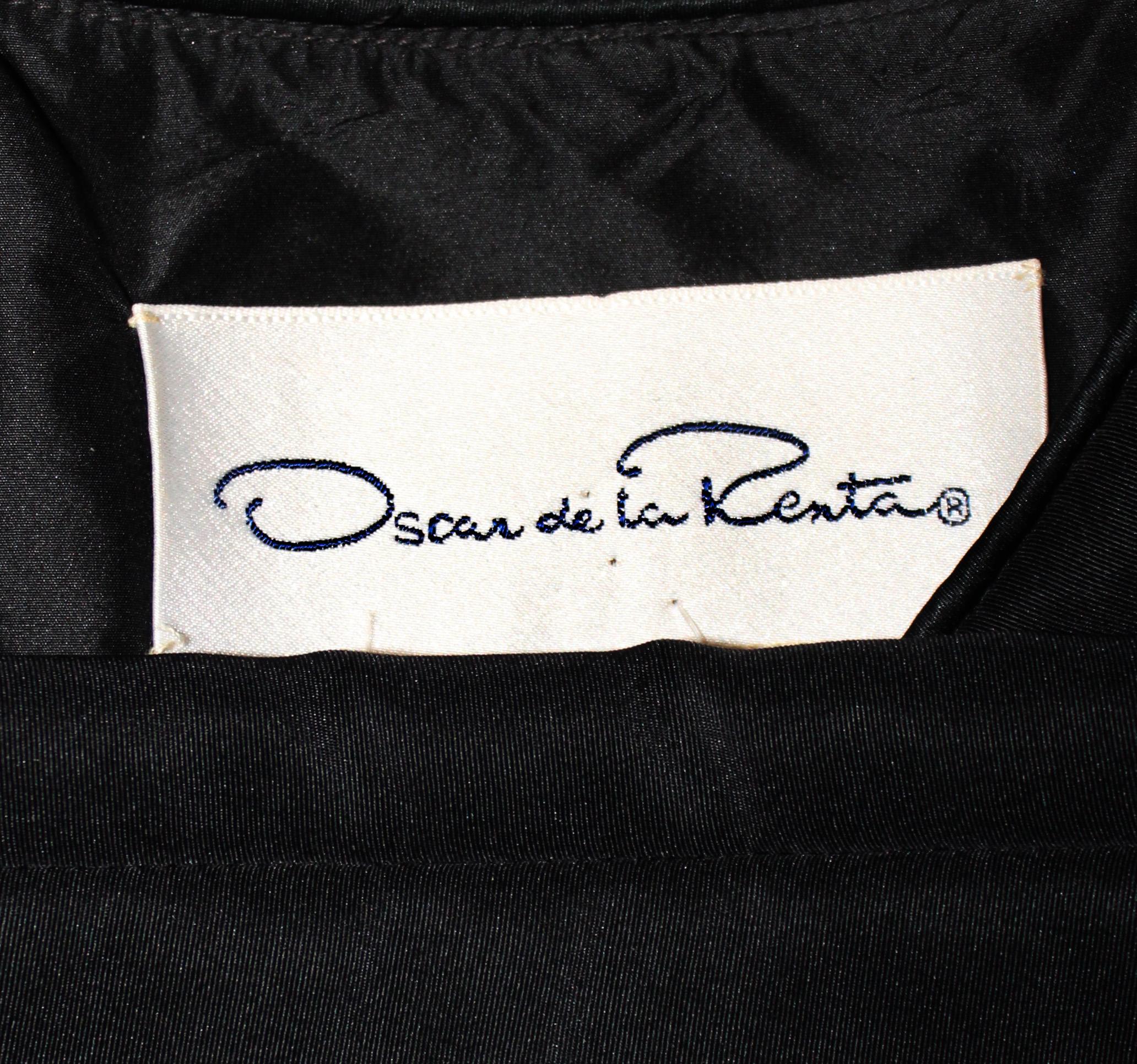 Women's Oscar de la Renta Black Bolero Silk Jacket For Sale