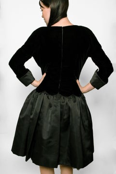 Oscar De La Renta Black Bow Cocktail Dress