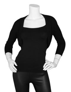 Oscar de la Renta Black Cashmere & Silk Shrug sz Small