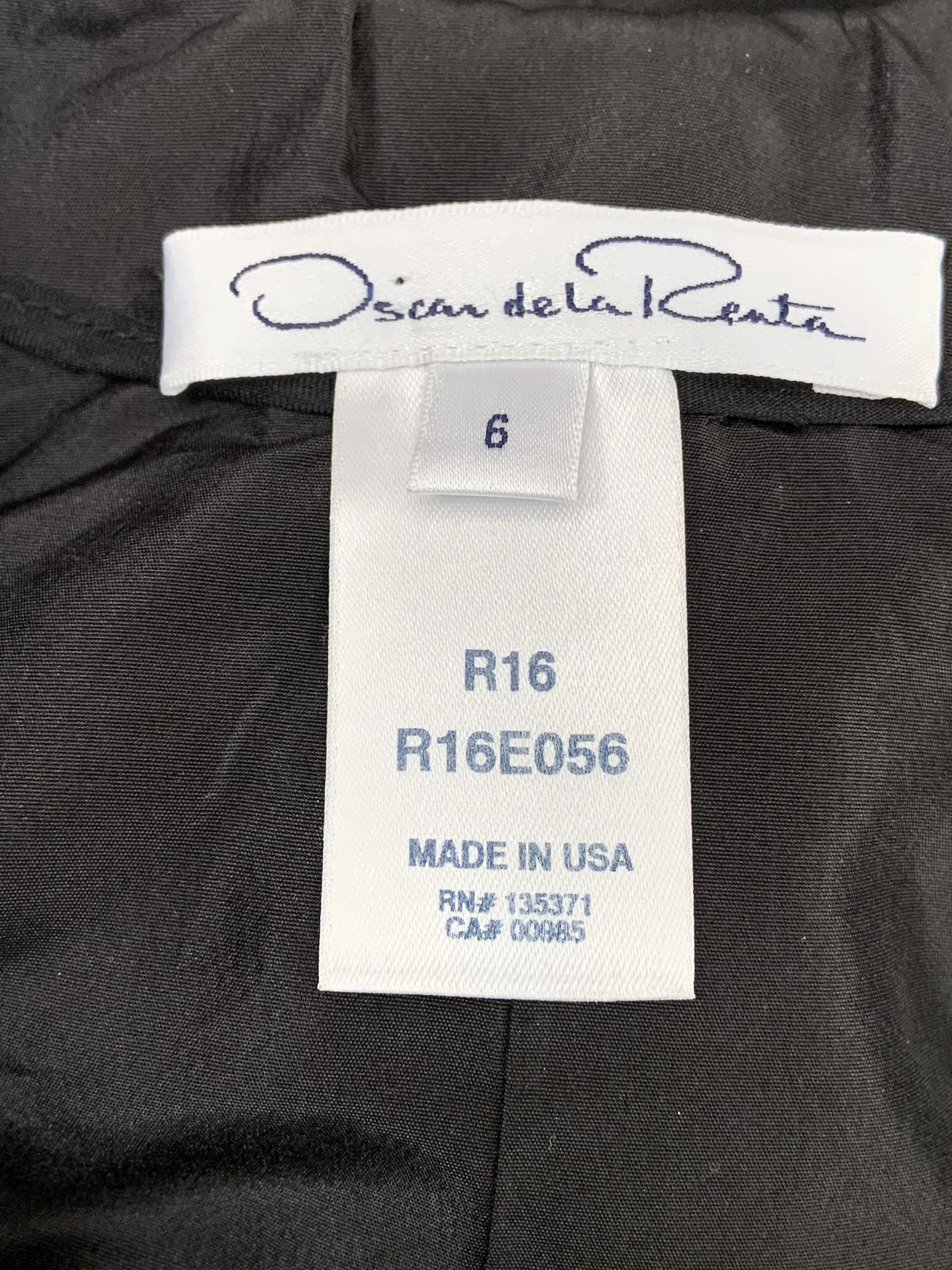 Oscar de la Renta Schwarzes verziertes Kleid aus Taft und Seide mit Spitze aus Taft, US 6 im Angebot 7