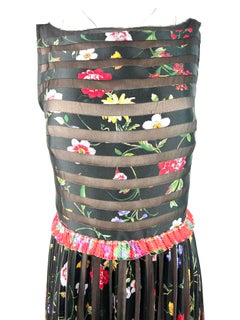 Oscar de la Renta Black Floral Maxi Dress, Size 10