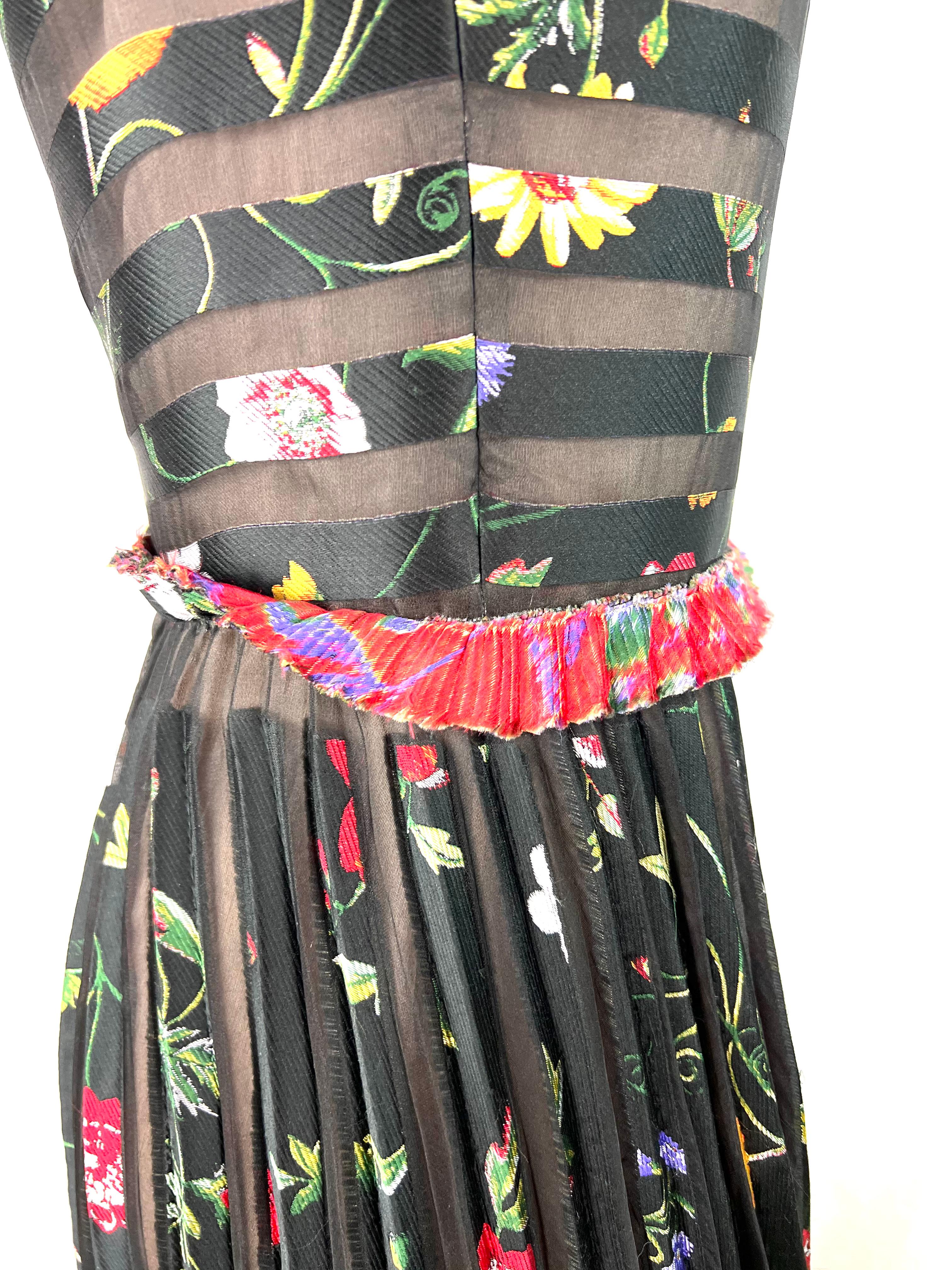 black floral embroidered dress