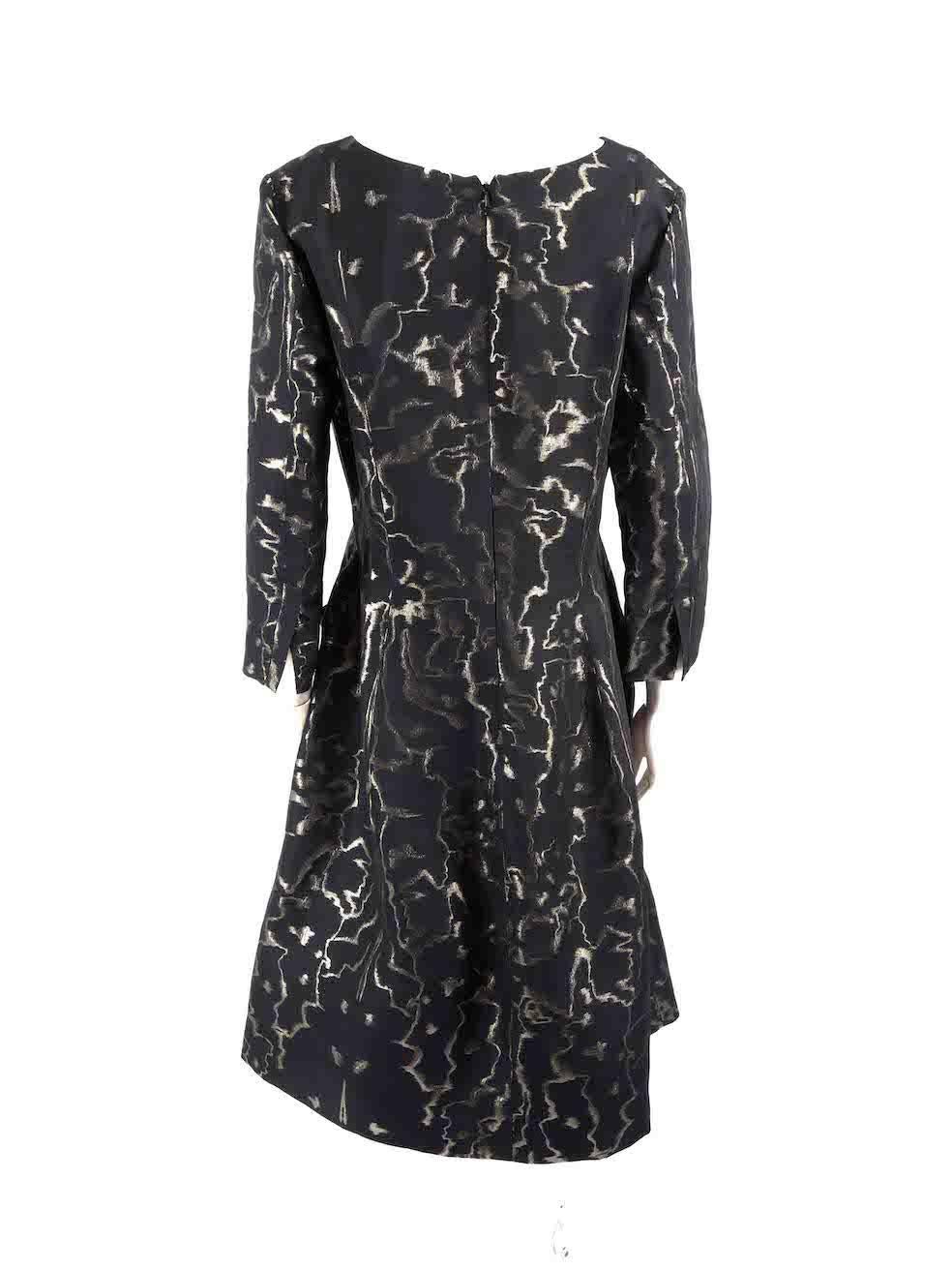 Oscar de la Renta Schwarzes Kleid mit Jacquard-Muster Größe 4XL im Zustand „Hervorragend“ im Angebot in London, GB