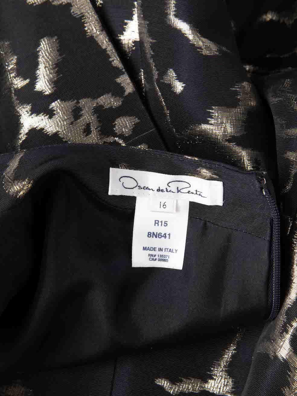 Oscar de la Renta Schwarzes Kleid mit Jacquard-Muster Größe 4XL im Angebot 1
