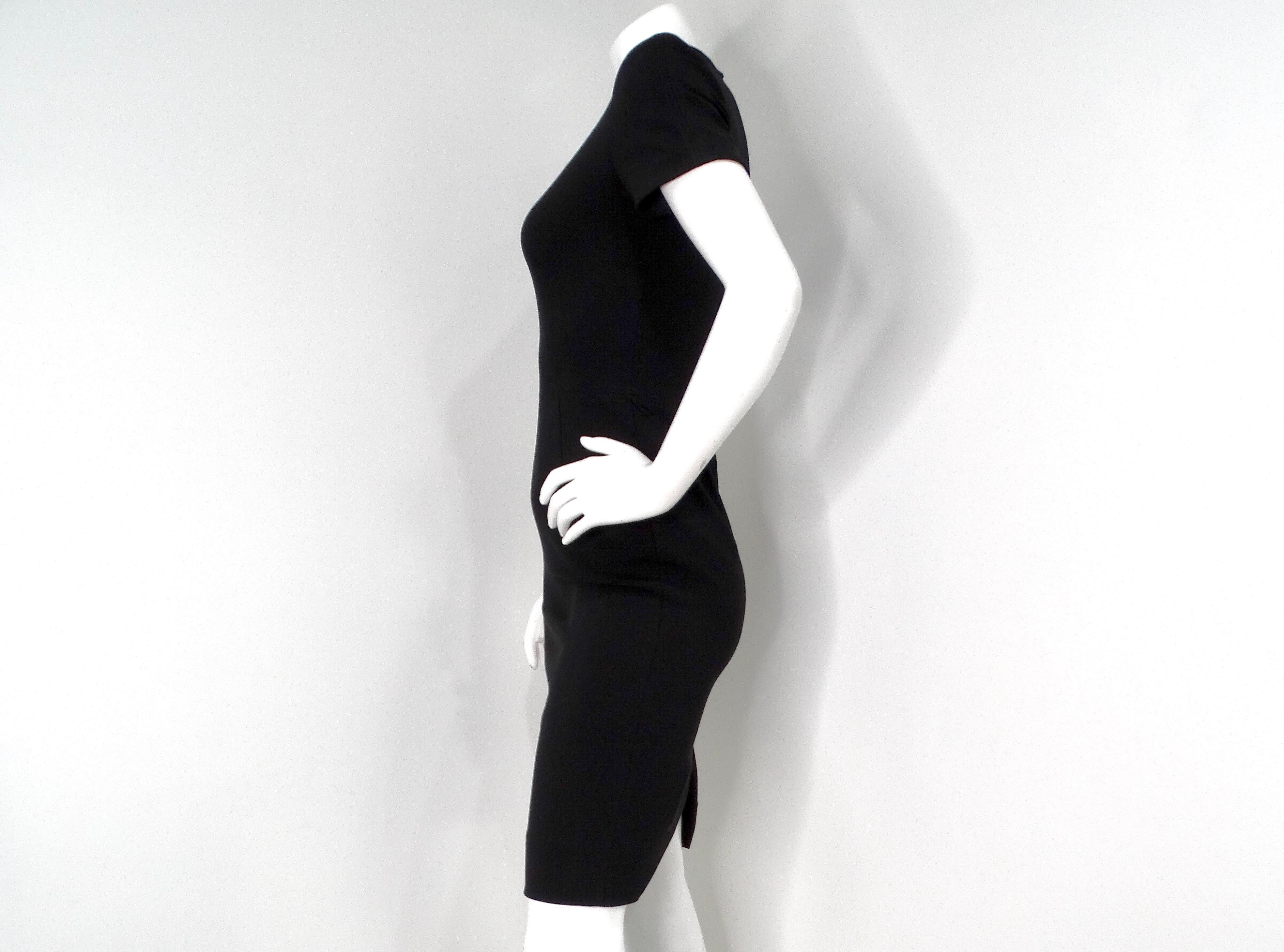 Oscar De La Renta - Robe fourreau noire avec trou de serrure Bon état - En vente à Scottsdale, AZ