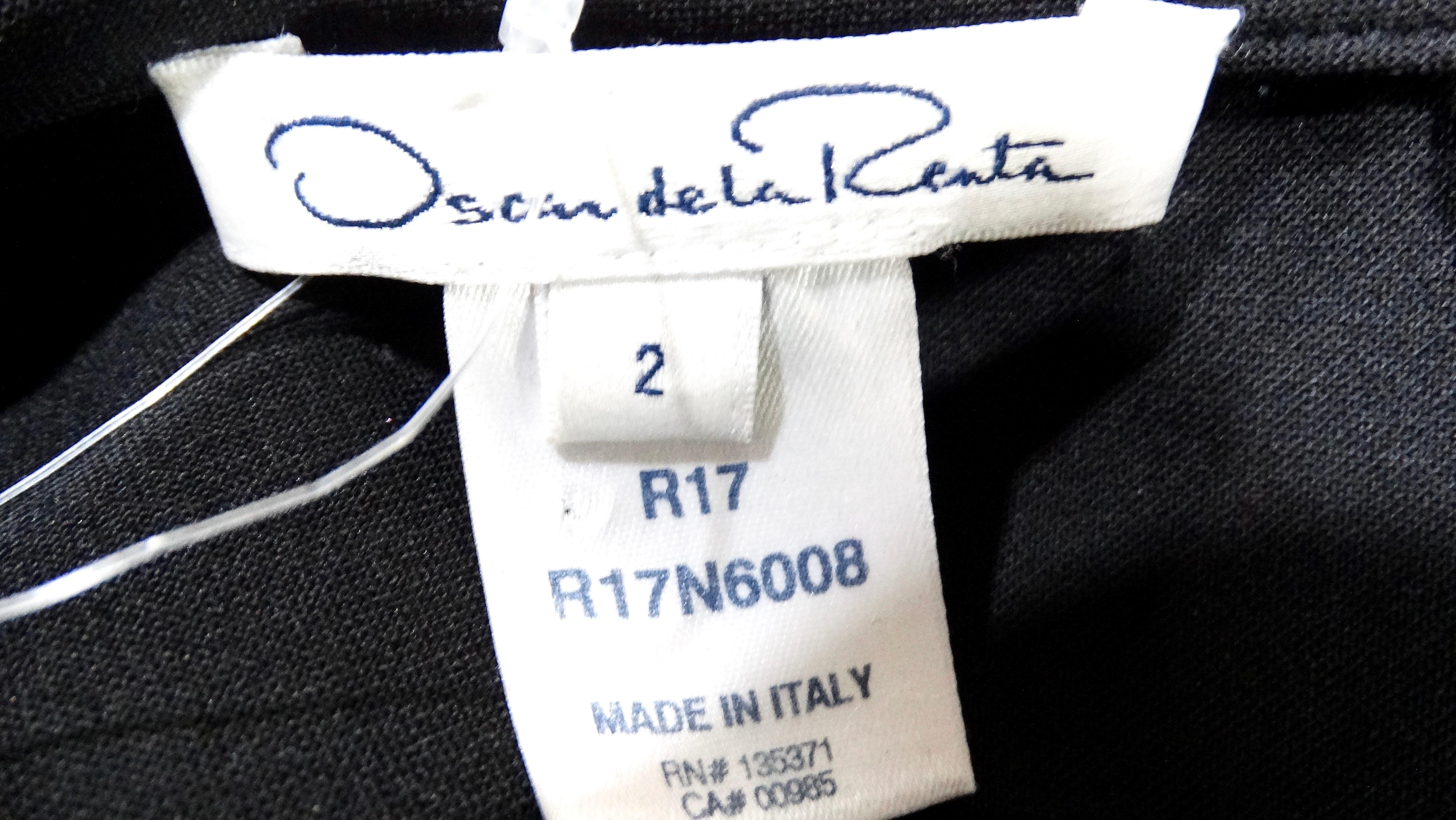 Oscar De La Renta - Robe fourreau noire avec trou de serrure en vente 3
