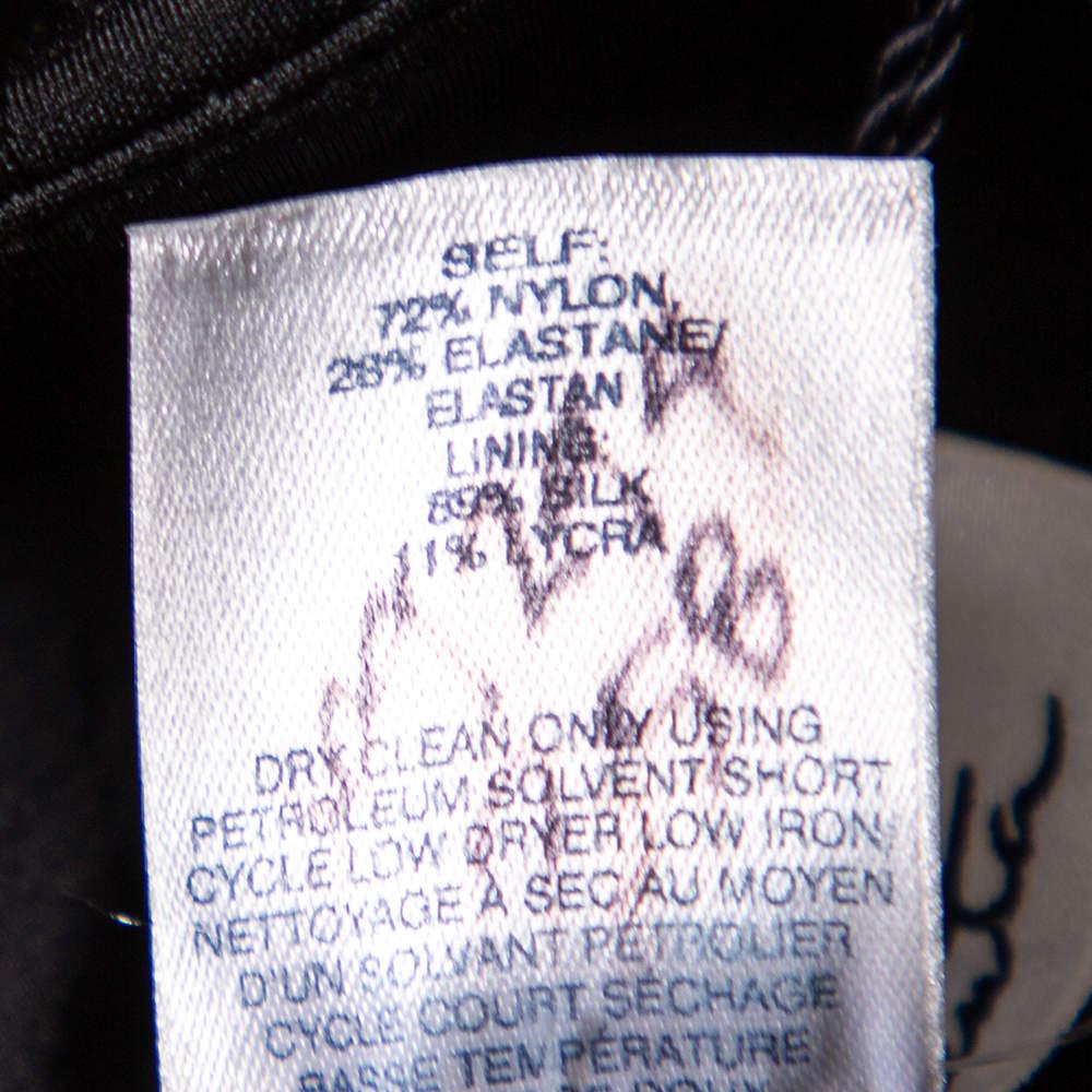 Oscar de la Renta Black Knit Draped Detail Collarless Button Front Blazer XL 2