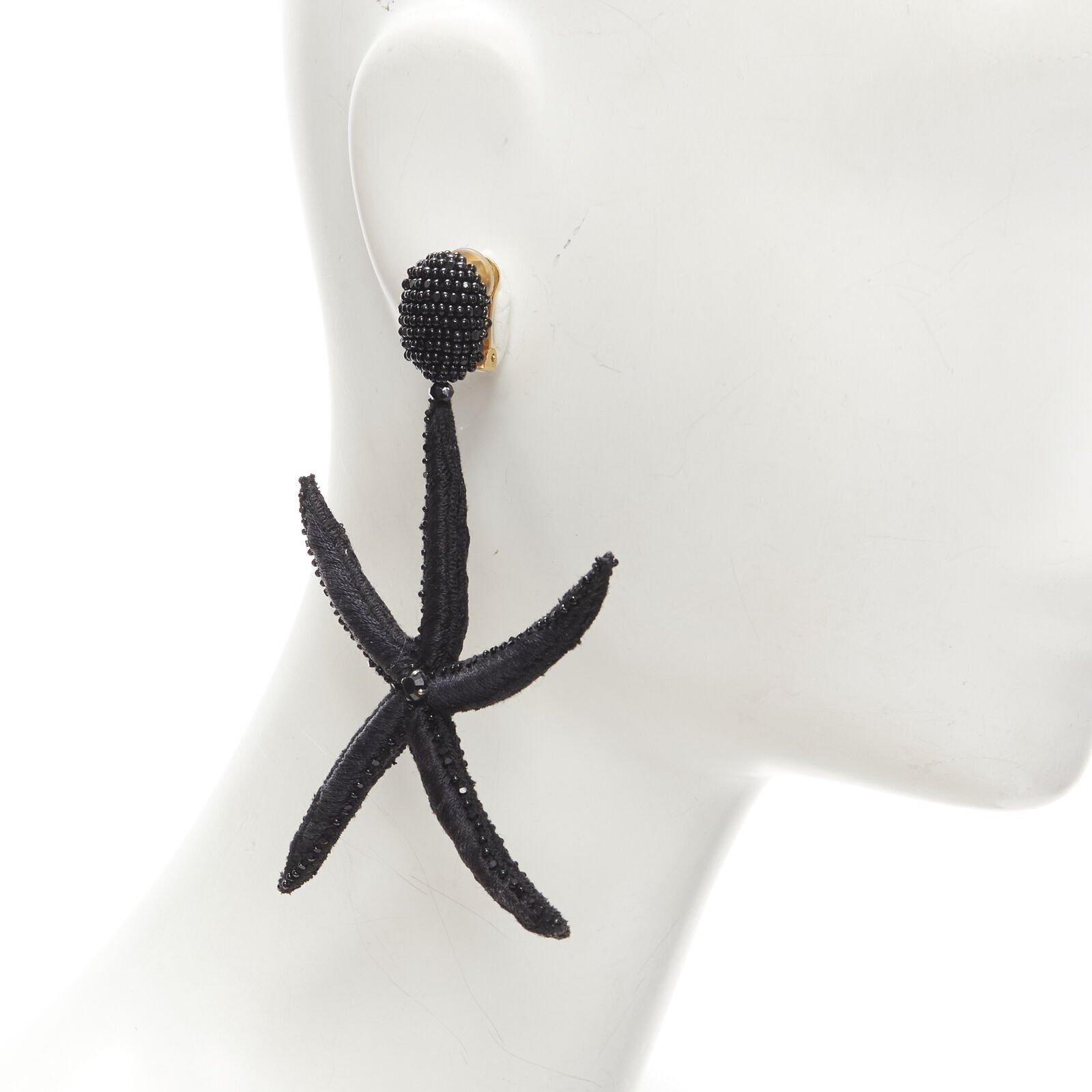 OSCAR DE LA RENTA black Large Starfish bead embellished clip on earrings
Reference: TGAS/C01153
Brand: Oscar de la Renta
Material: Fabric
Color: Black
Pattern: Solid
Closure: Clip On
Extra Details: Fabric Large Starfish with bead embellishment. Clip