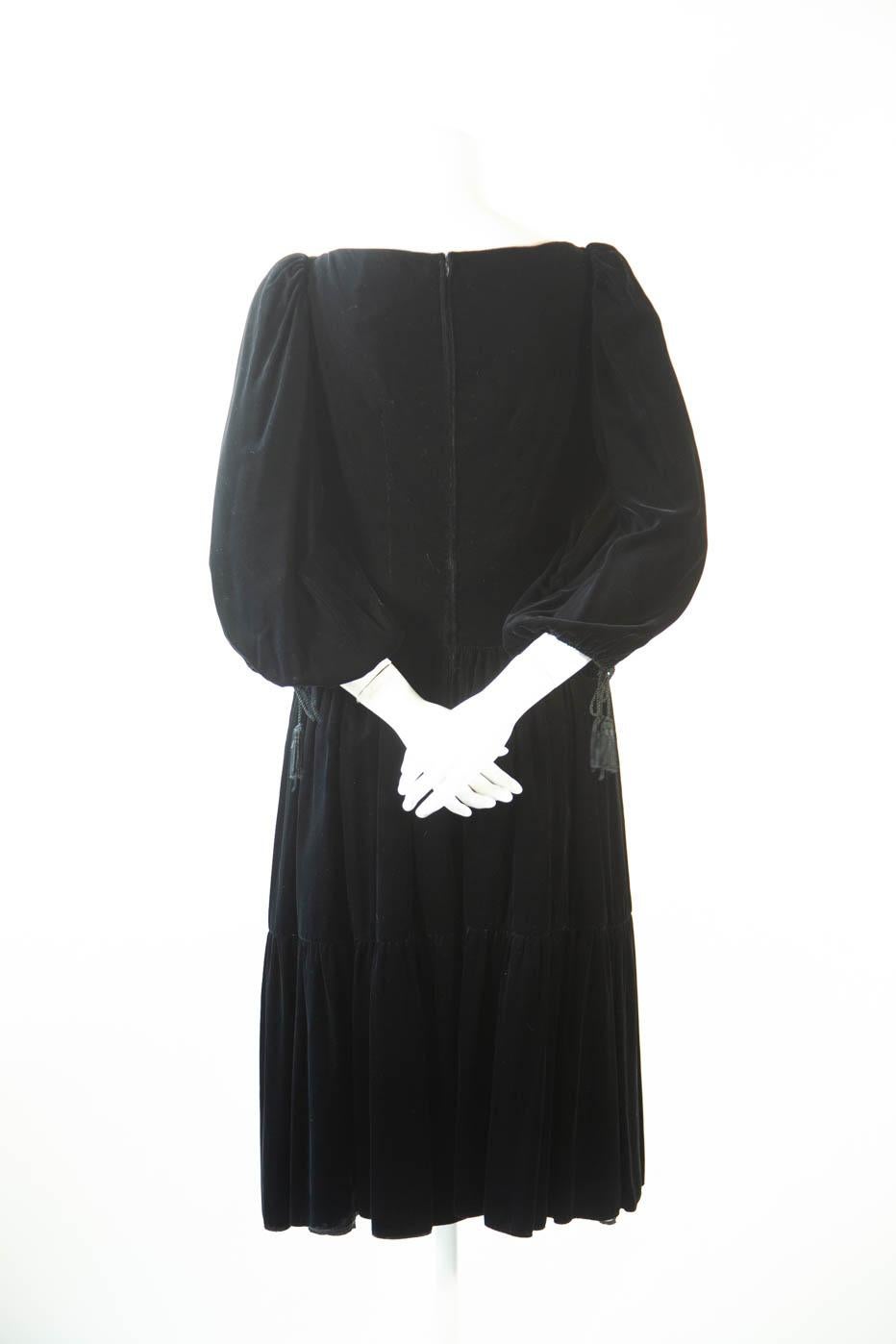 Black Oscar De La Renta black long sleeve dress For Sale