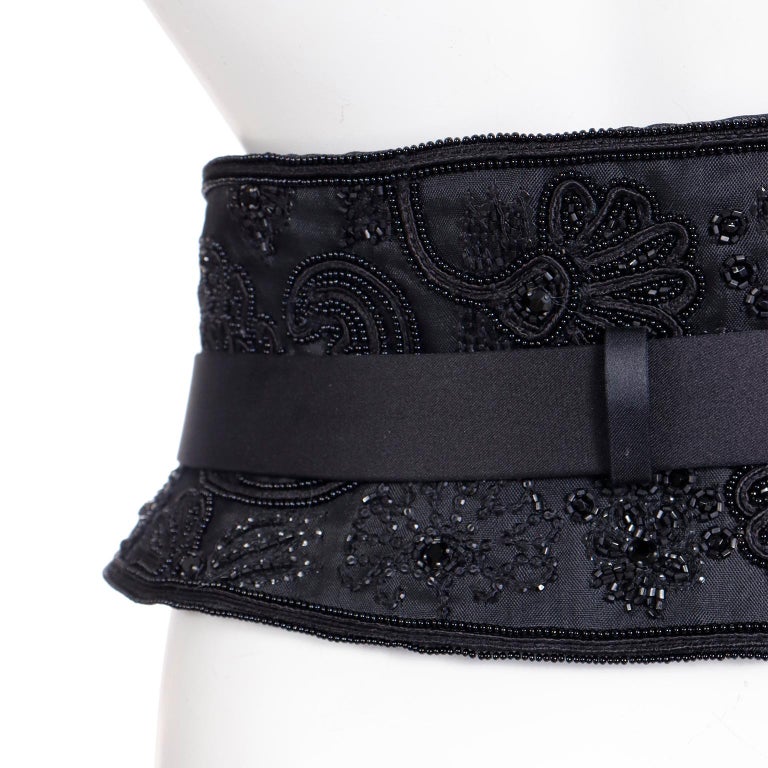 Vintage Oscar De La Renta Couture Beaded Embroidered Leather Wide Belt Gold Oscar De La Renta Belt - Etsy main image 4
