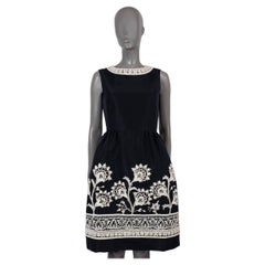 OSCAR DE LA RENTA seda negra 2017 Vestido de cóctel BORDADO 6 S