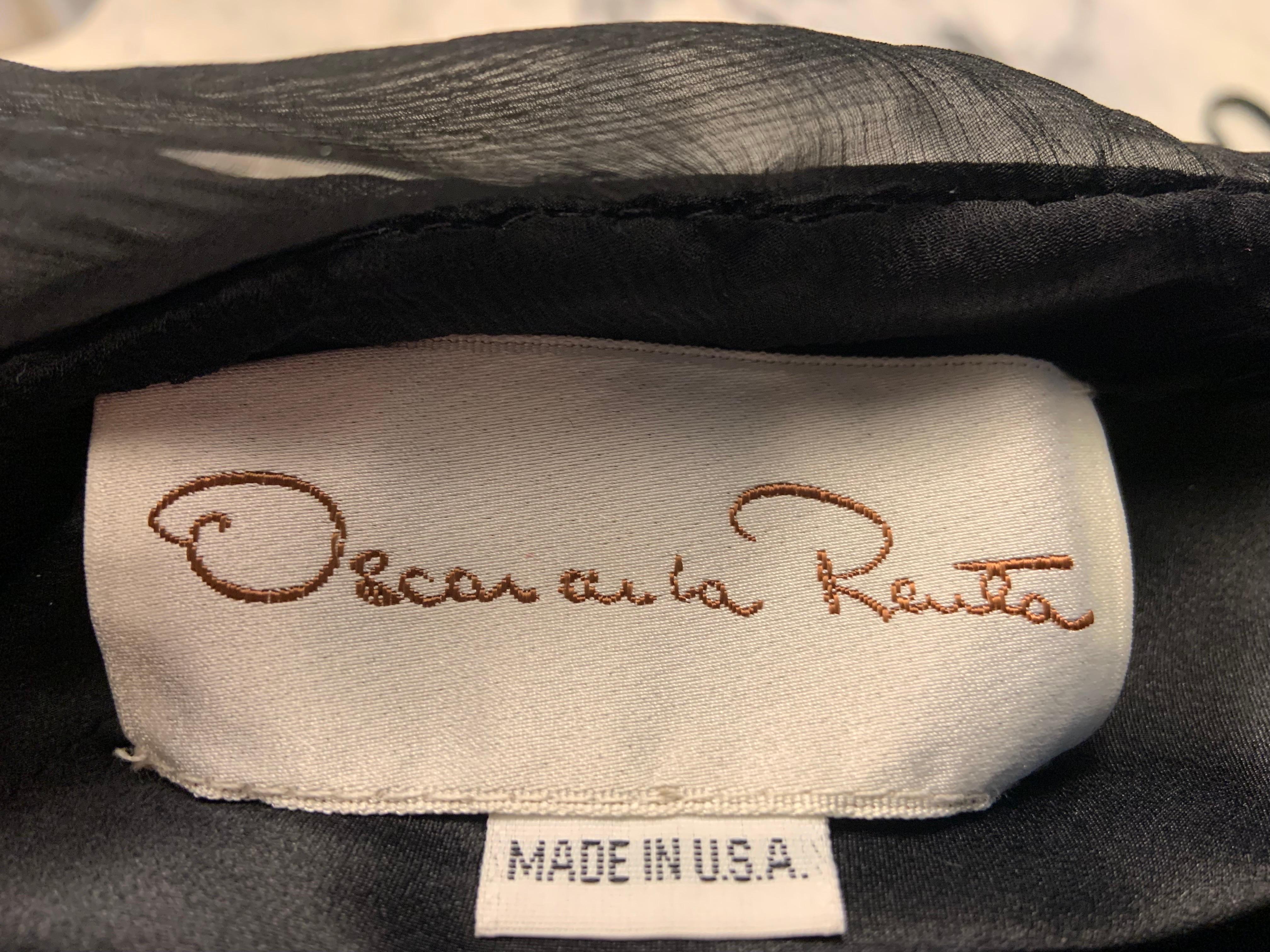 Oscar de la Renta Schwarzes Cocktailkleid aus Seidenchiffon und Samt oder  Abendkleid im Angebot 8
