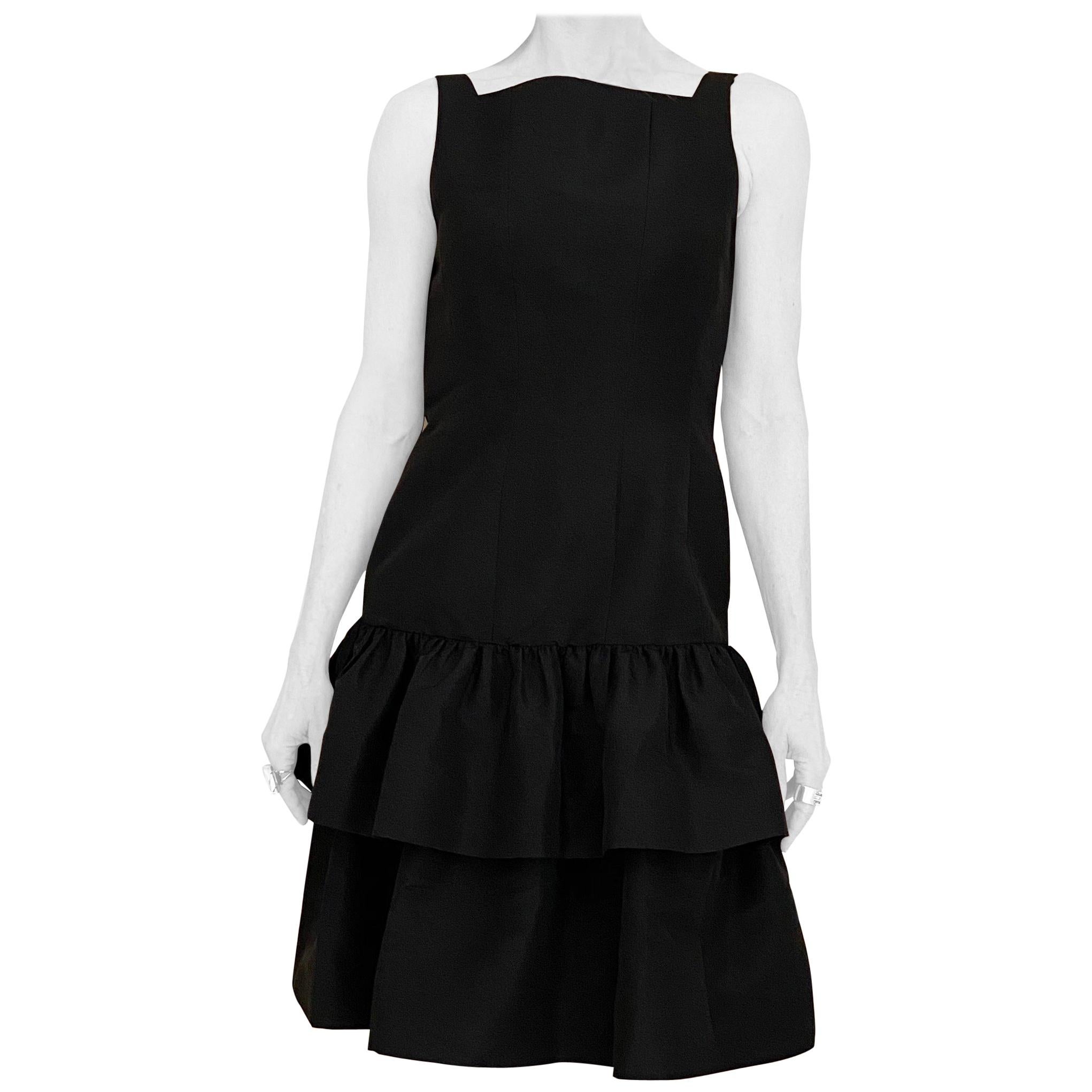 Oscar de La Renta Black Silk Cocktail dress For Sale