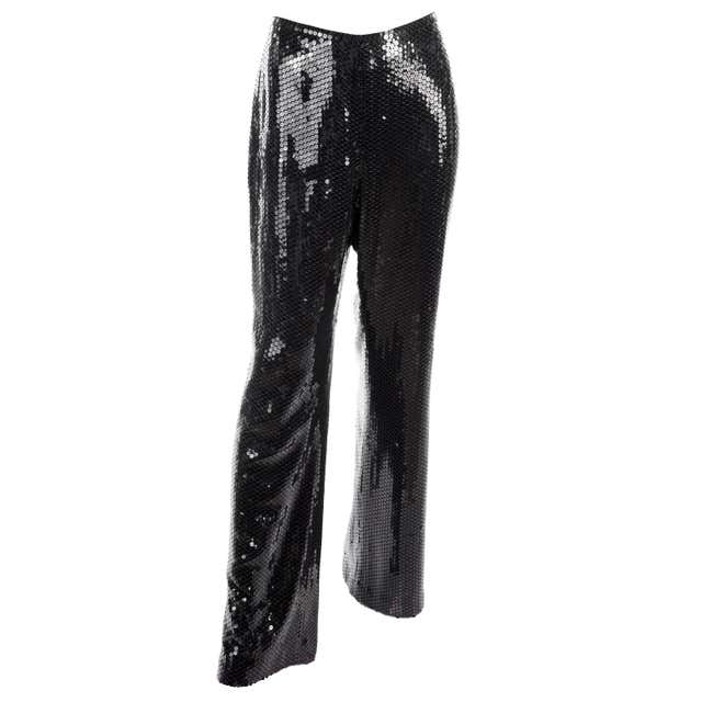 1970s Anne Klein Black Pants W/ Extra Wide Legs Evening Skirt ...
