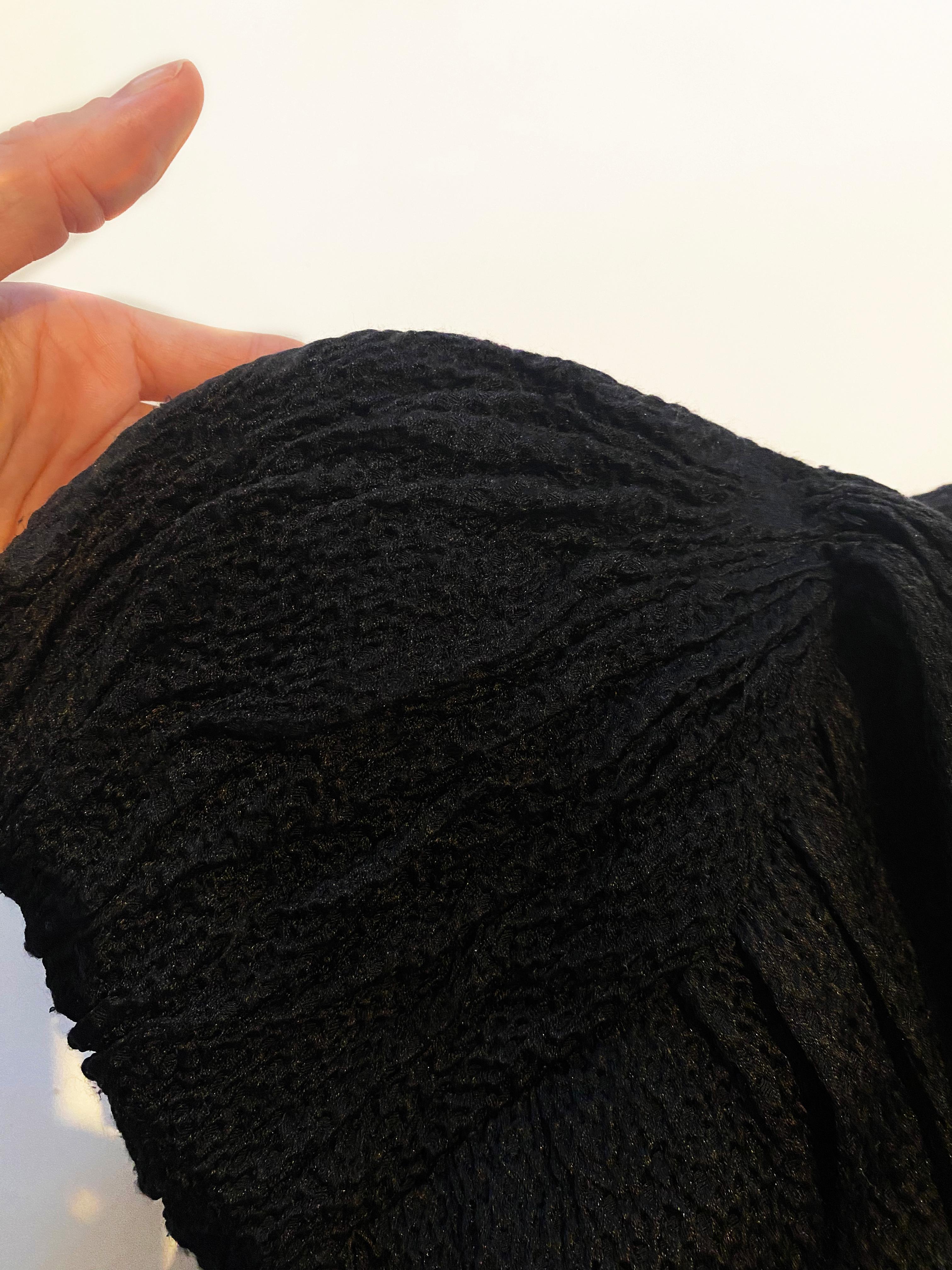 Oscar de la Renta black silk textured strapless tie corset bustier midi dress For Sale 6