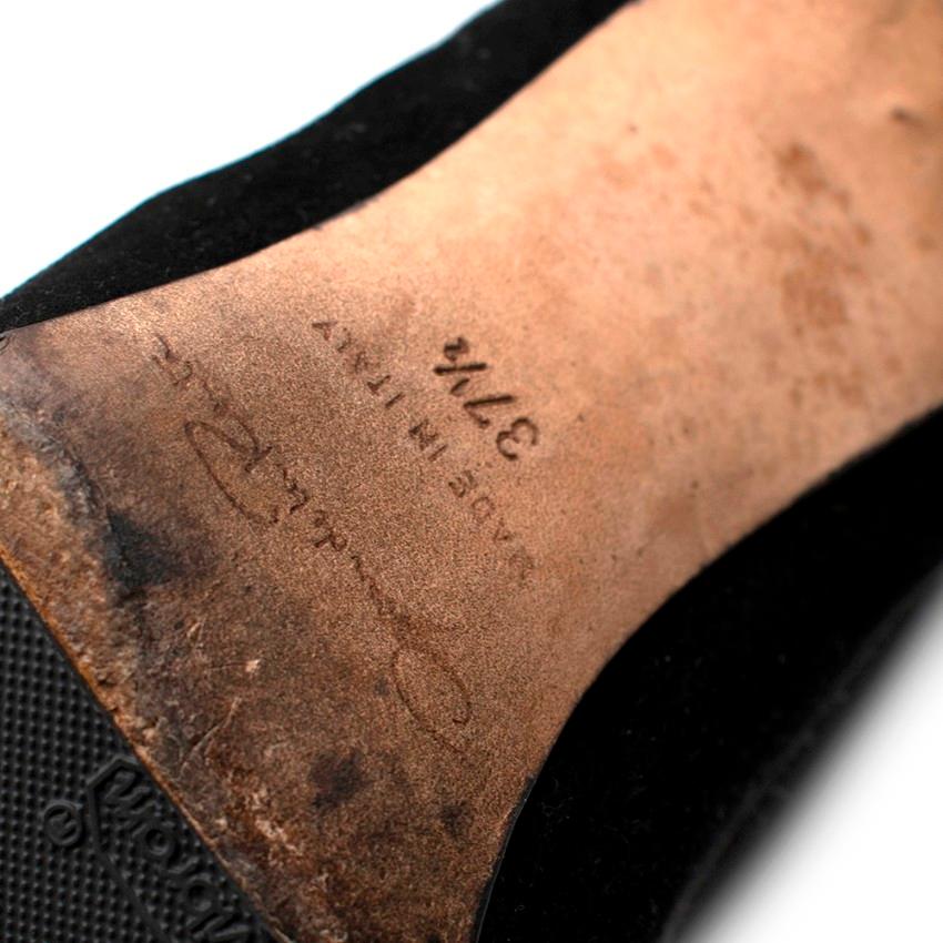 Women's Oscar de la Renta Black Suede Heeled Knee Boots - Size EU 37.5 For Sale