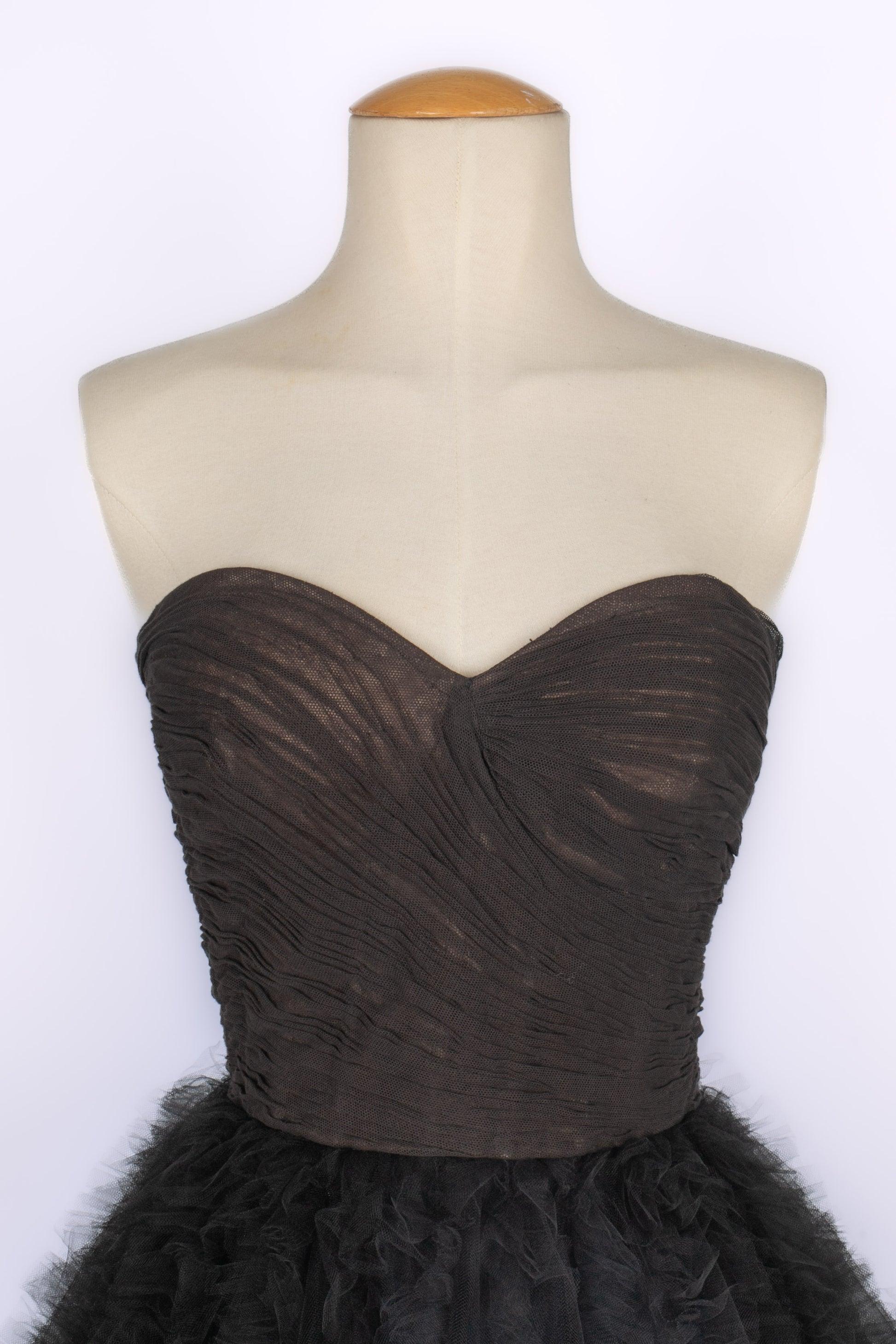Donna Oscar De La Renta - Vestito da sera con bustier in tulle nero
