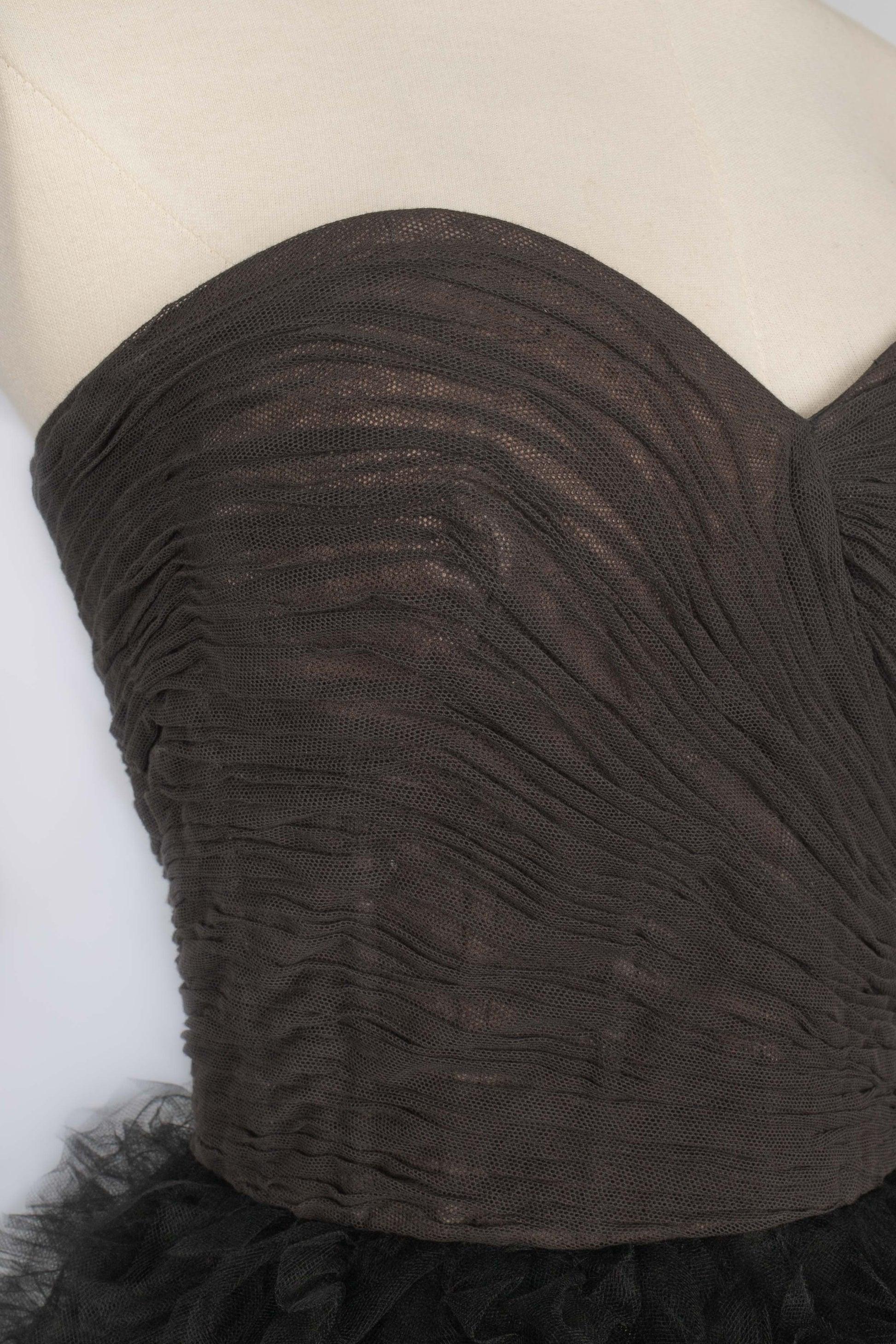 Oscar De La Renta - Vestito da sera con bustier in tulle nero 1