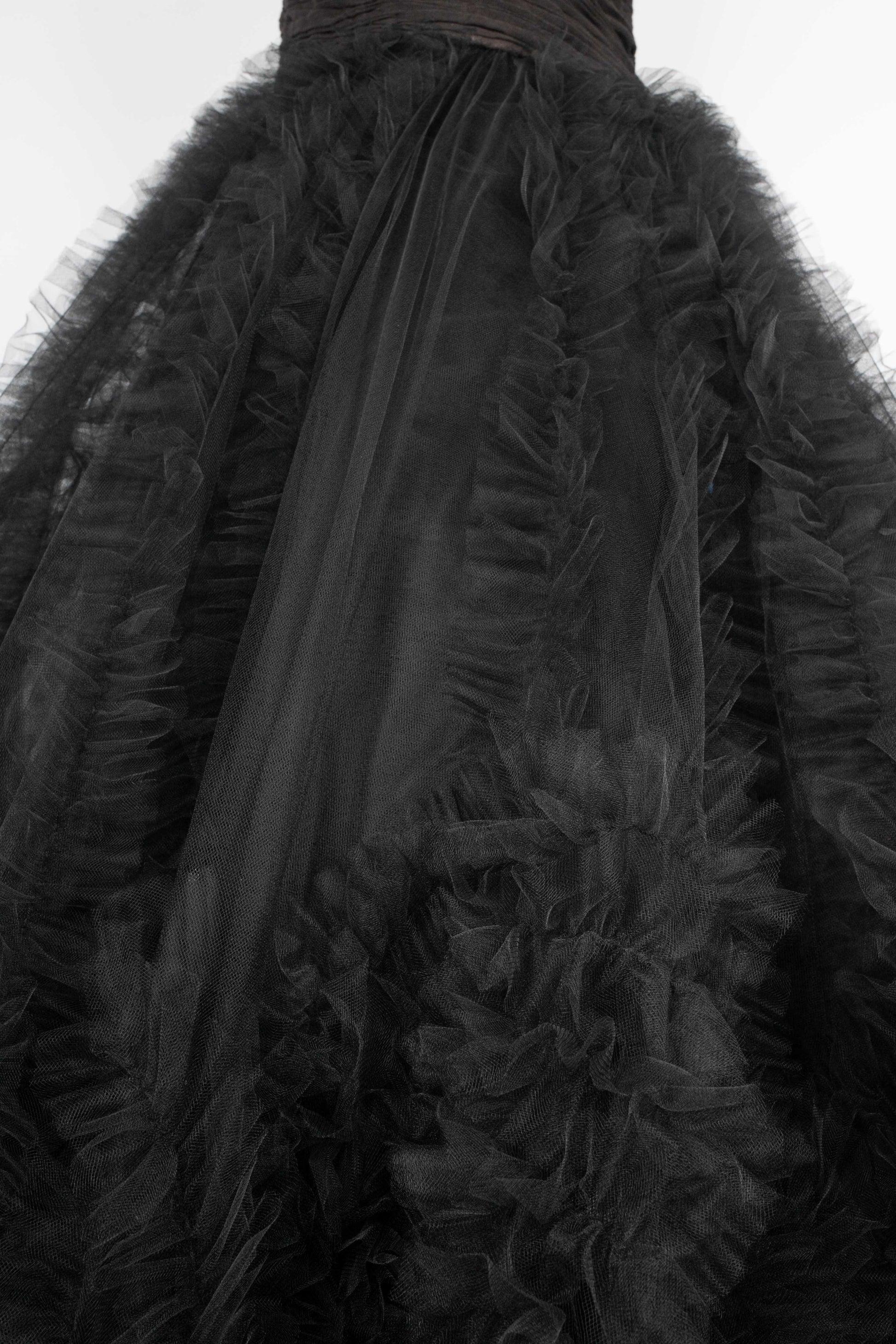 Oscar De La Renta - Vestito da sera con bustier in tulle nero 2