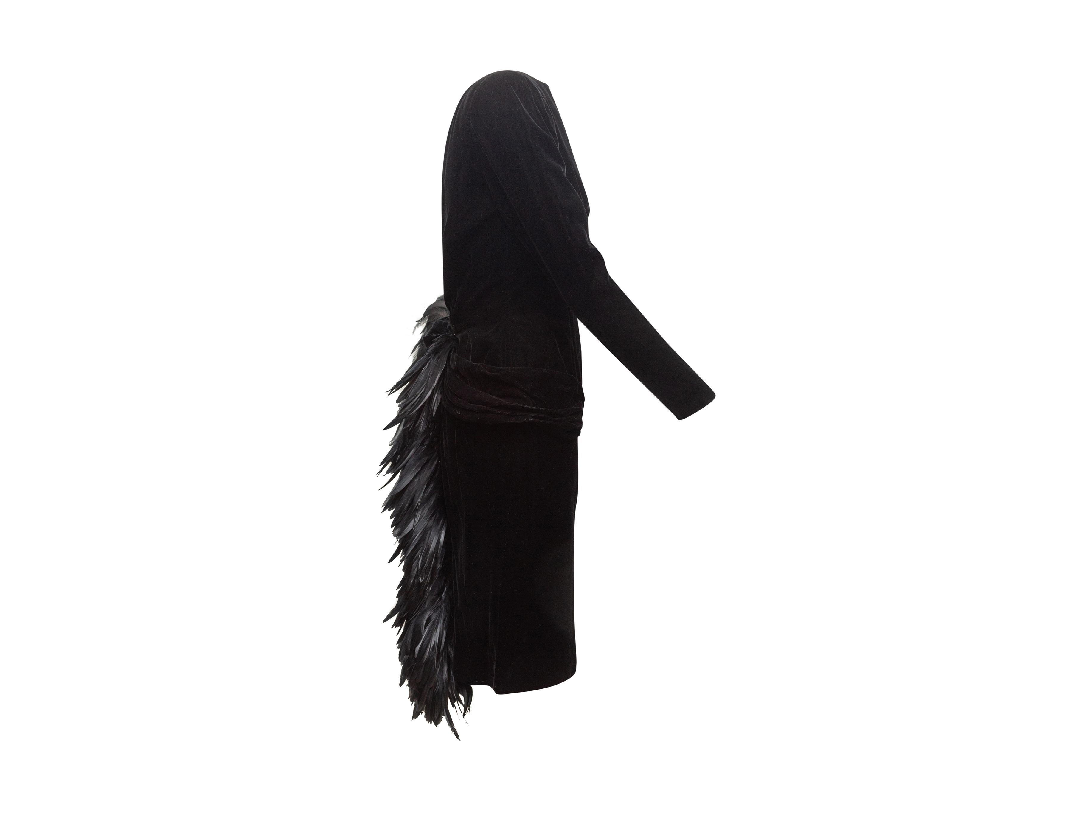 velvet feather dress