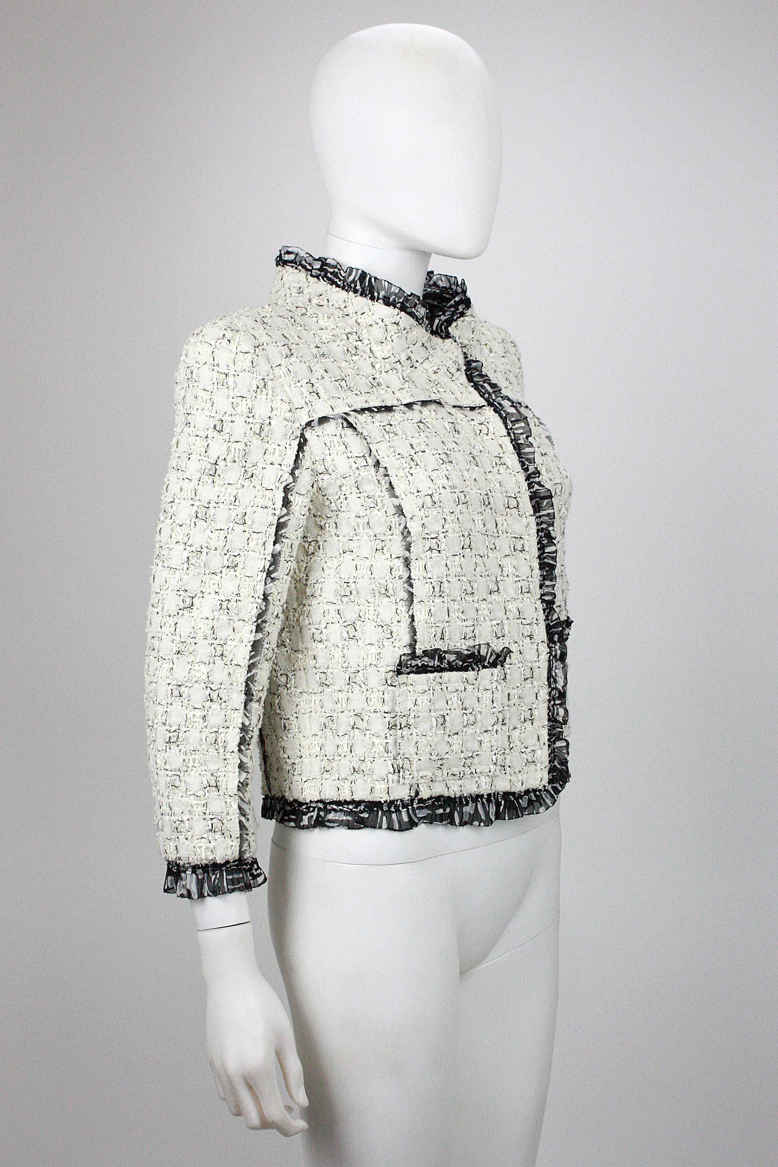 black and white crop jacket