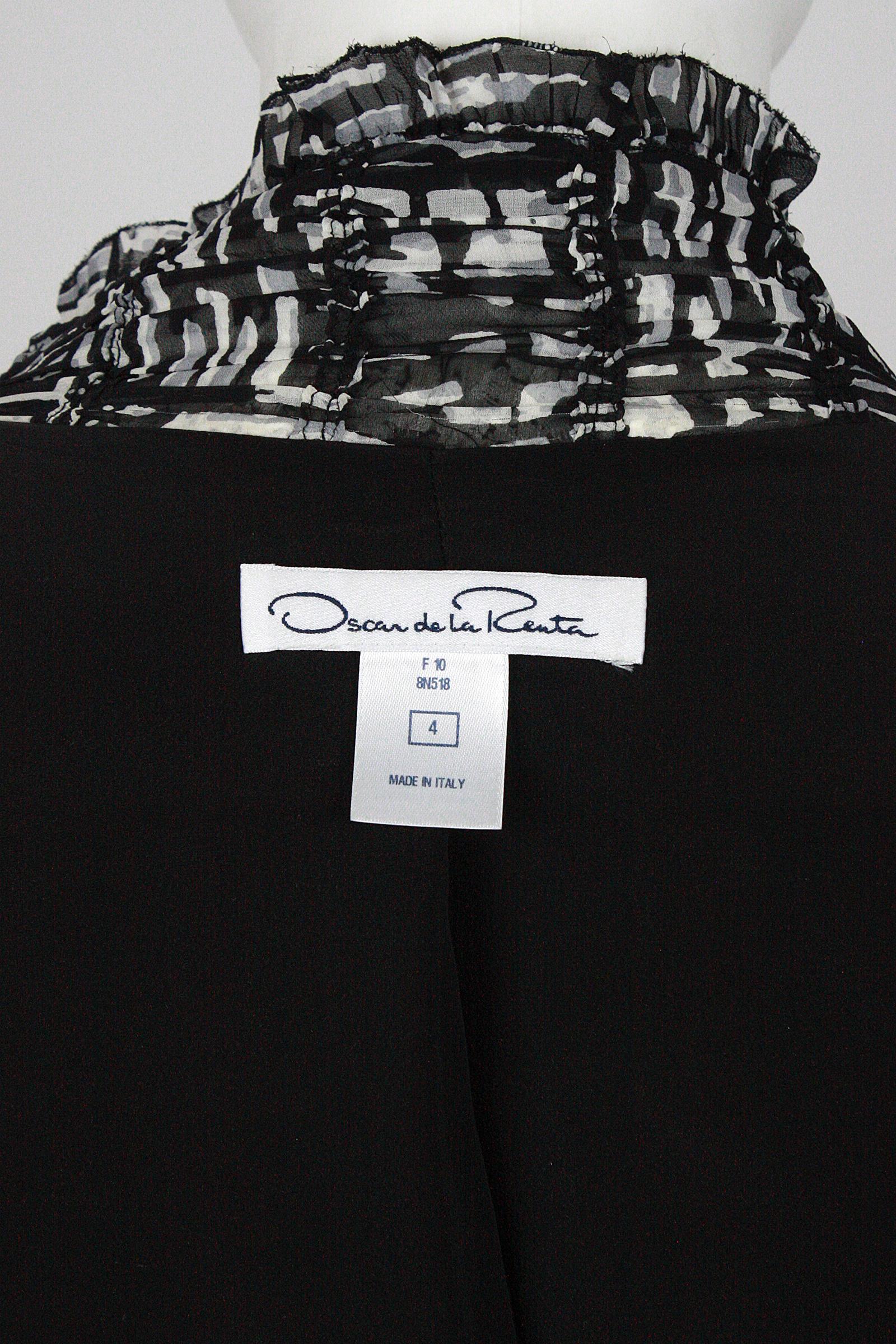 Oscar de la Renta Black & White Crop Jacket 2