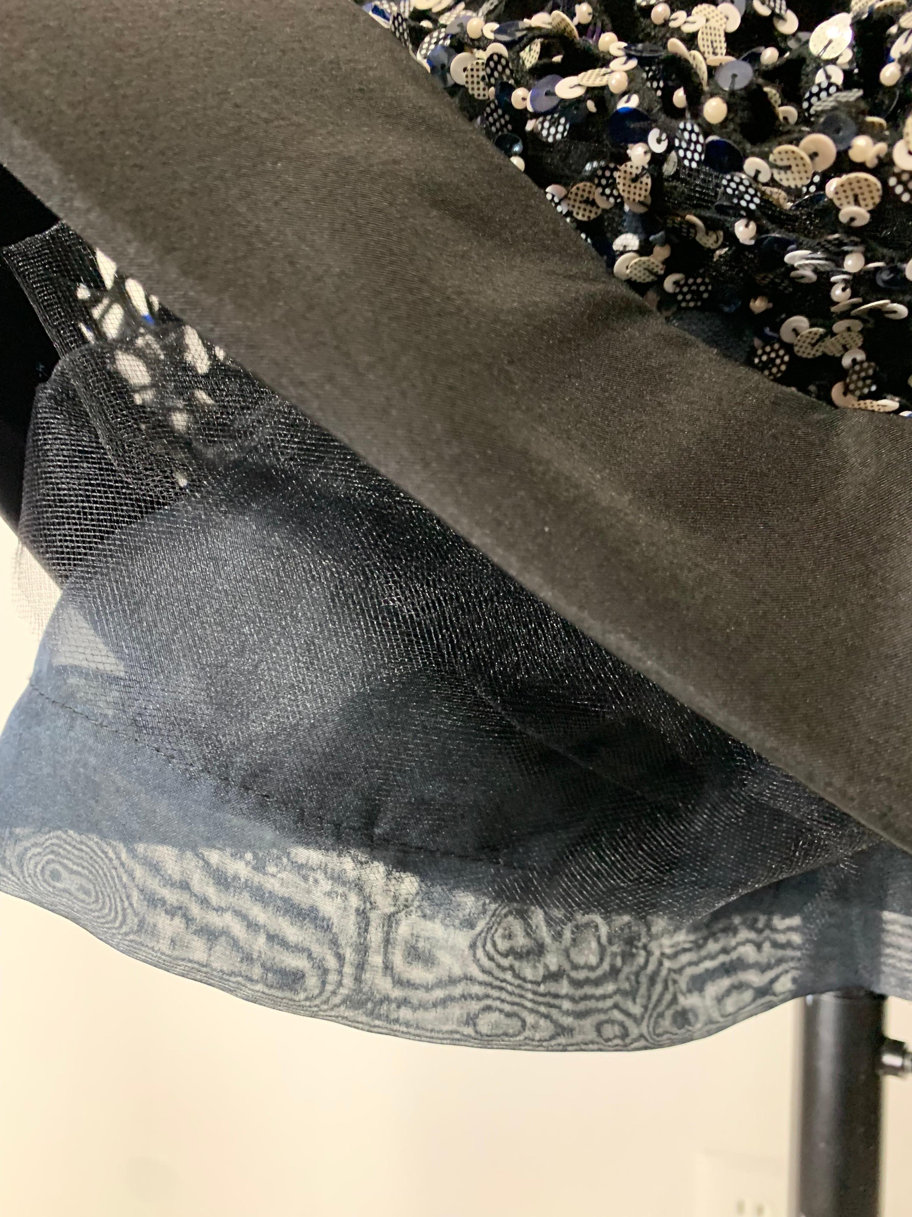 Oscar de la Renta Black & White Sequin Bell-Shaped Mini Cocktail Dress 9