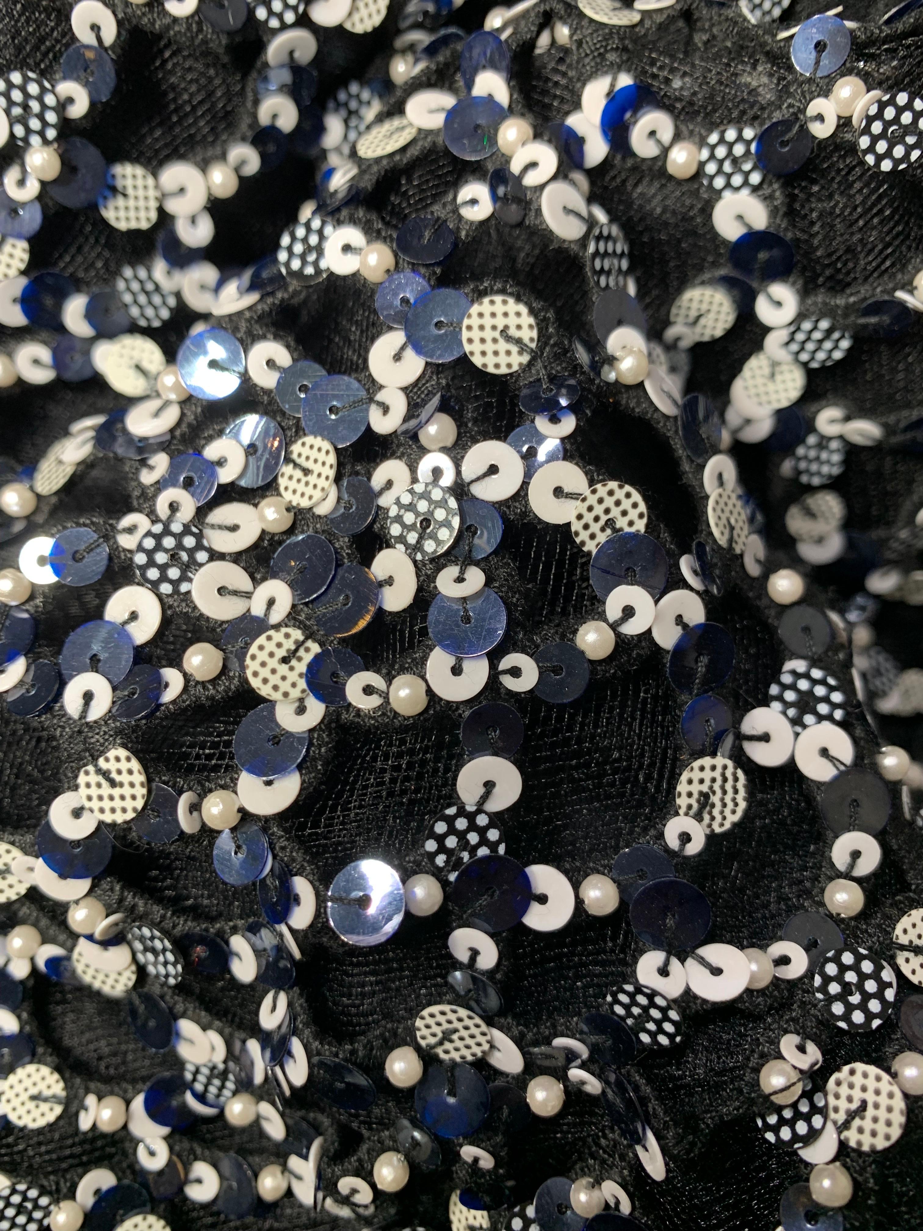 Oscar de la Renta Black & White Sequin Bell-Shaped Mini Cocktail Dress 13