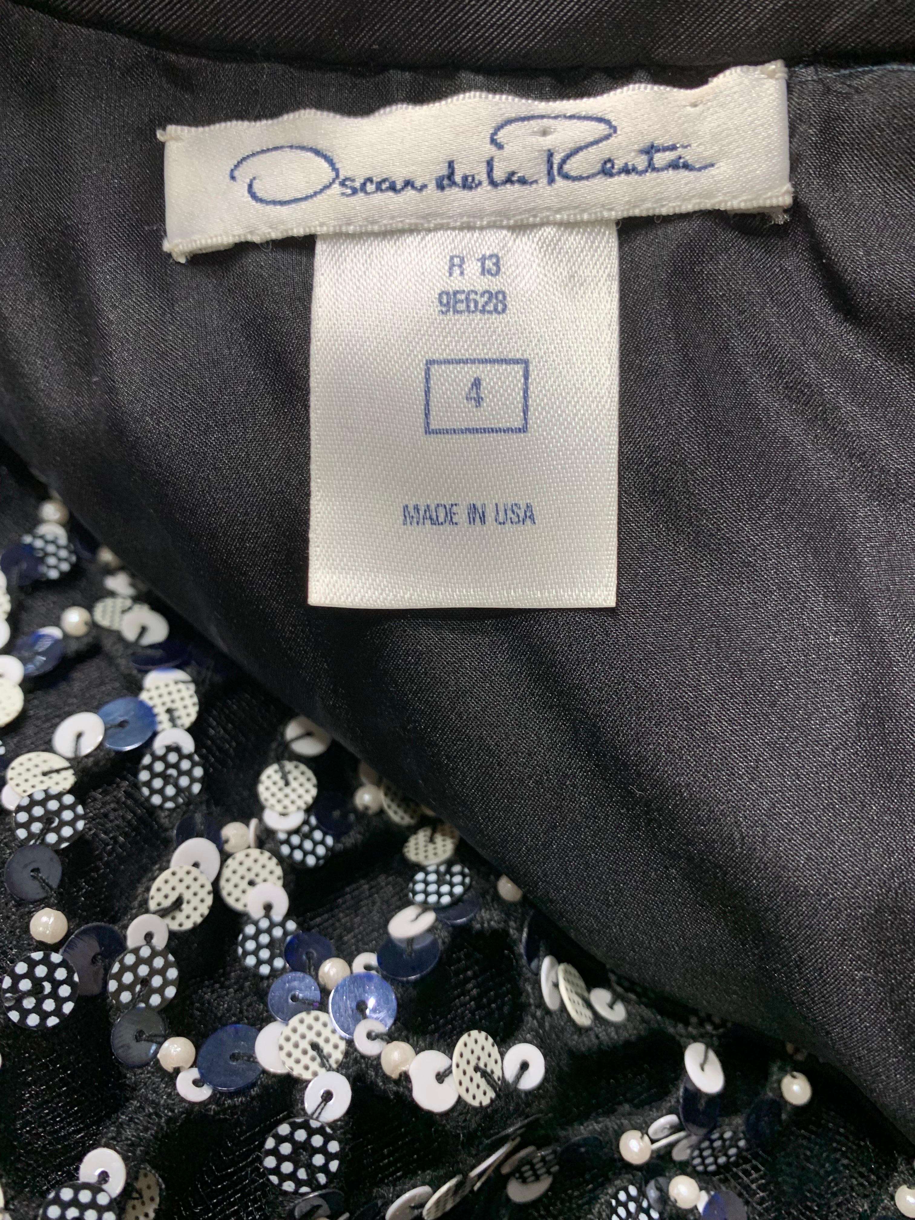 Oscar de la Renta Black & White Sequin Bell-Shaped Mini Cocktail Dress 14