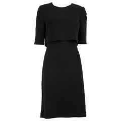 Oscar de la Renta Black Wool Panel Top Dress Size M