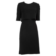 Oscar de la Renta Black Wool Panel Top Dress Size M