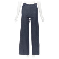 OSCAR DE LA RENTA Pantalon large en coton bleu taille US 0 XS