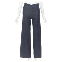OSCAR DE LA RENTA blue cotton wide leg pants US0 XS