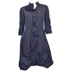 Oscar de la Renta Blue Ruffle Dress