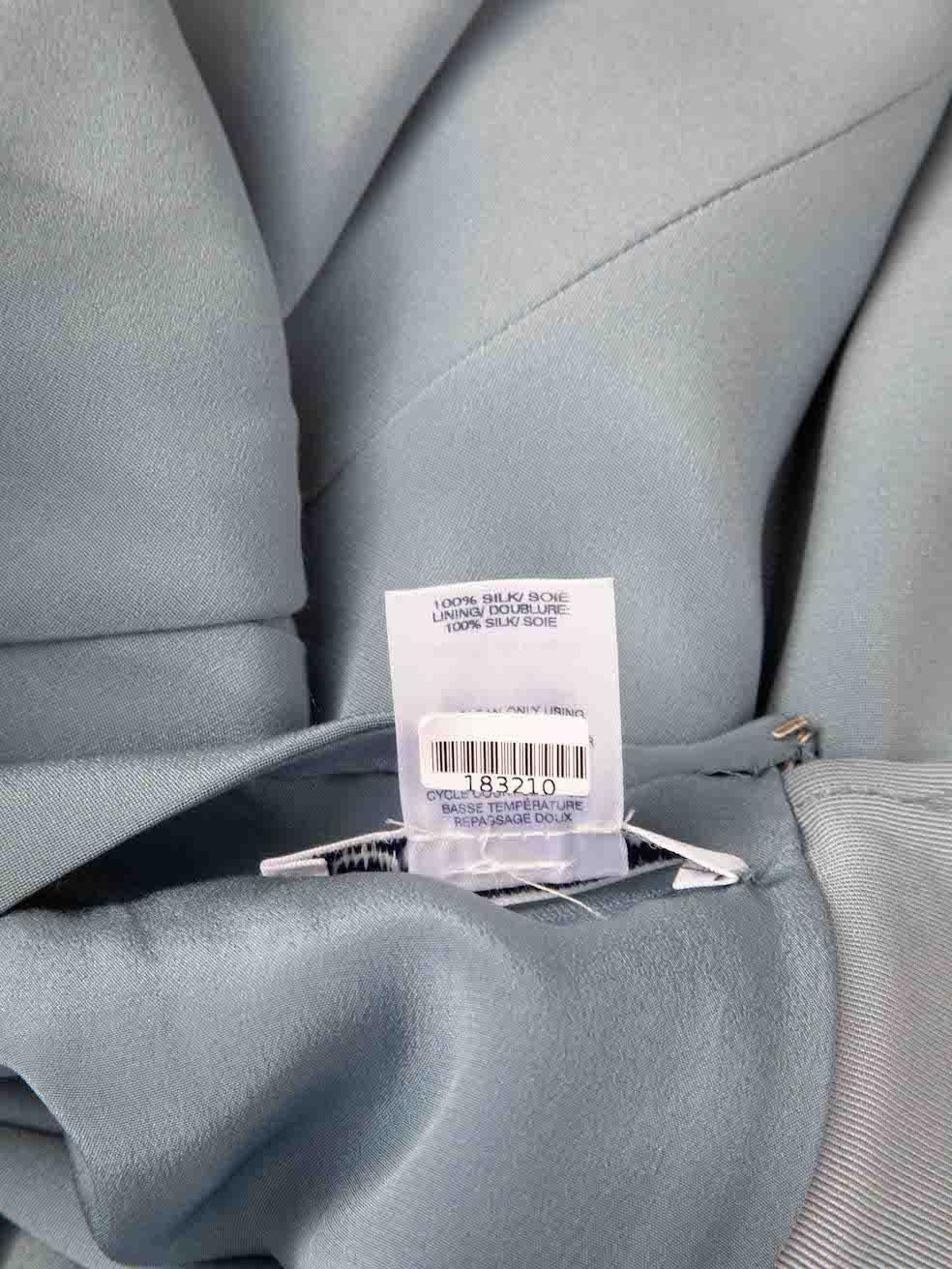 Oscar de la Renta Blue Silk Ruched Maxi Dress Size M For Sale 3