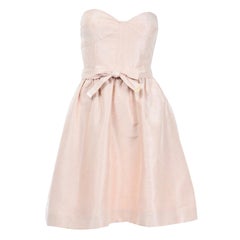 Oscar de la Renta Blush Pink Peach Strapless Sweetheart Evening Mini Dress