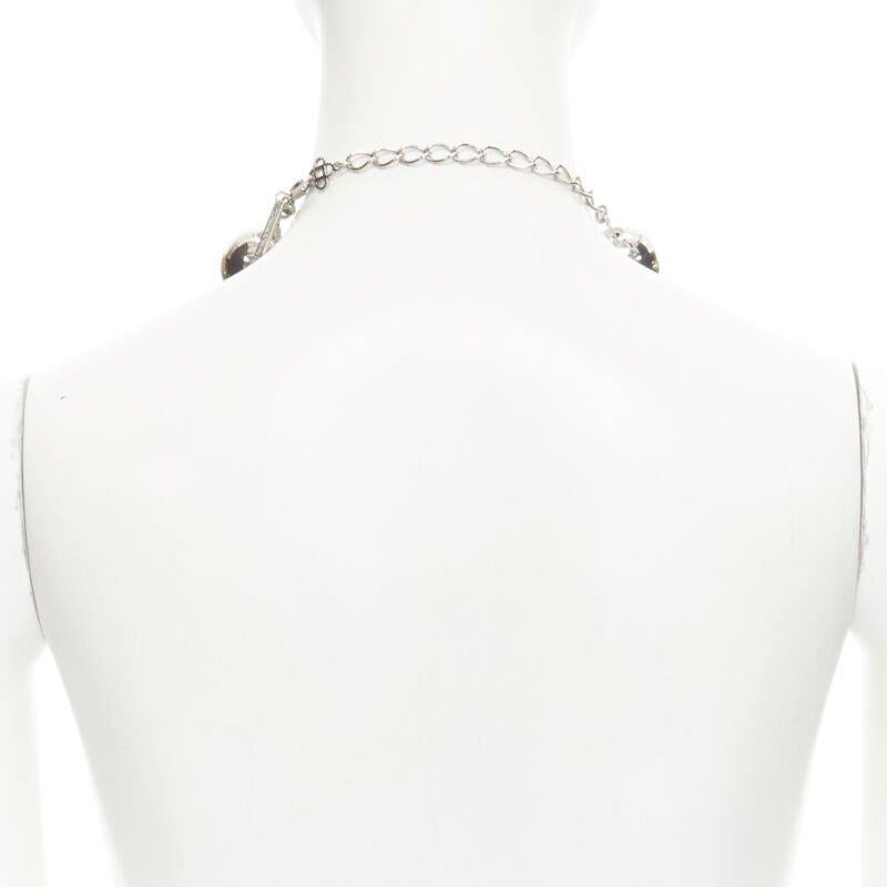 Donna Oscar De La Renta Collana con perline in argento XL a filo singolo con palline di dichiarazione in vendita