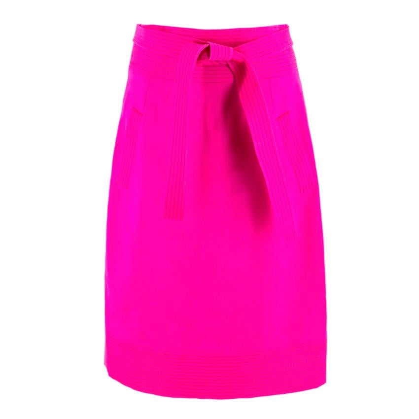 Oscar de la Renta Bright Pink Pencil Skirt US 8