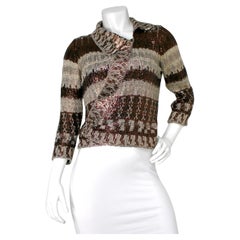 Oscar De La Renta - Cardigan en maille de soie bronze