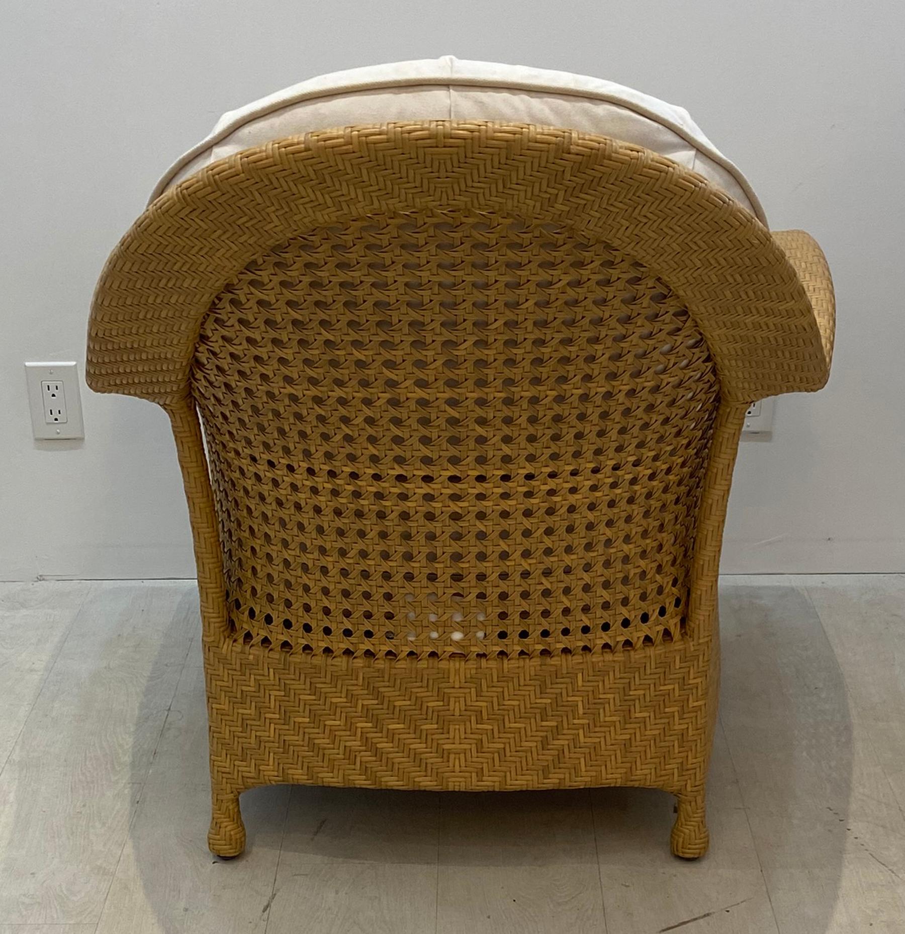 Oscar De La Renta Cane Chairs with Ottomans by Century Furniture 1